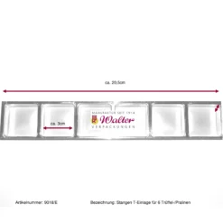 Alternative view of Stange für 6 Pralinen oder Trüffel mit Klarsichtschieber