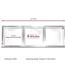 Alternative view of Stange für 3 Pralinen oder Trüffel mit Klarsichtschieber