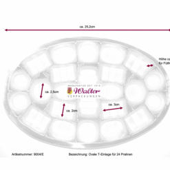 Alternative view of Ovale Dose mit Tiefzieheinlage für 24 Trüffel und Klarsichtdeckel