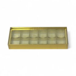 Klarsichtverpackung mit Tiefzieheinlage für 12 Pralinen oder Trüffel