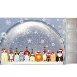 Tisch-Adventskalender für 24 Pralinen mit Tierfreunde-Motiv