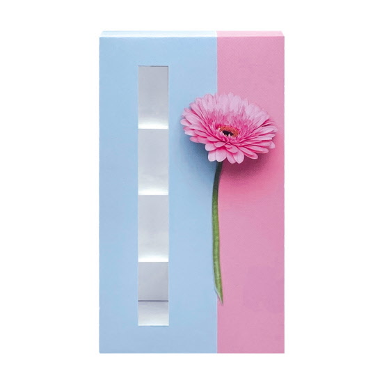 Faltschachtel für 8 Pralinen mit Schuber/Sichtfenster - verschiedene Blumenmotive – Bild 4
