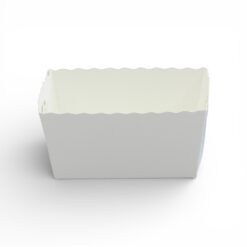 Gebäckschale weiß 8 × 6 × 4,5 cm, mittlere Höhe, innen beschichtet – VE 100 Stück