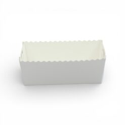 Gebäckschale weiß 11,5 × 9 × 4,5 cm, mittlere Höhe, innen beschichtet – VE 100 Stück