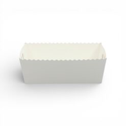 Gebäckschale weiß 17,5 × 14 × 6,5 cm, hohe Form, innen beschichtet – VE 100 Stück