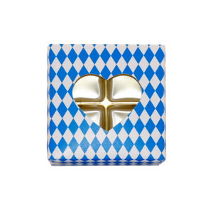 Faltschachtel für 4 Pralinen mit Herz-Ausstanzung und Klarsichtfenster – Bild 2