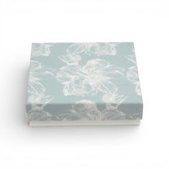Premium-Geschenkbox Blumenmotiv Weiß/Blau - Pralinenschachtel - verschiedene Größen