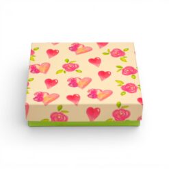 Premium-Geschenkbox Herz- und Rosenmotiv - Pralinenschachtel - verschiedene Größen