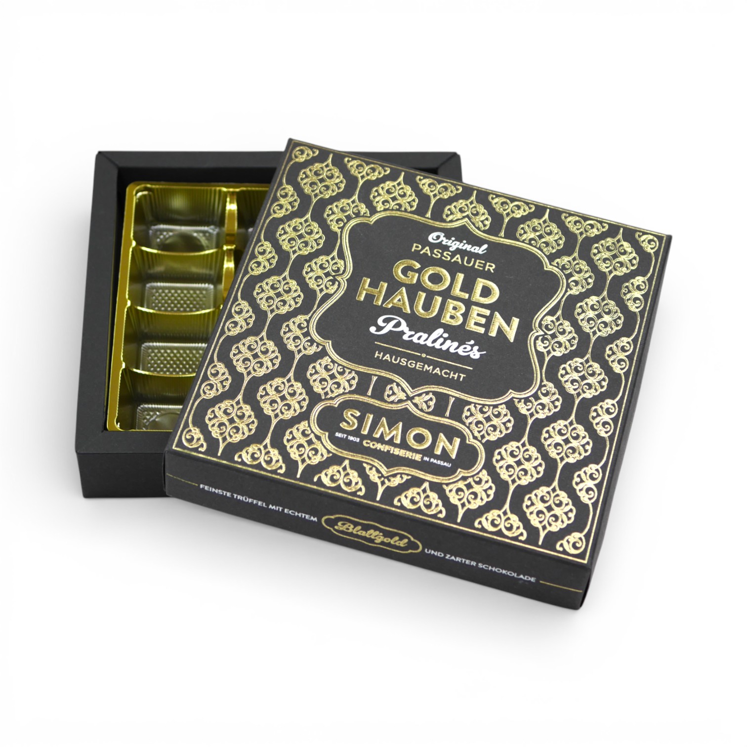 Personalisierte Verpackung mit goldenem PET-Blister-Einsatz