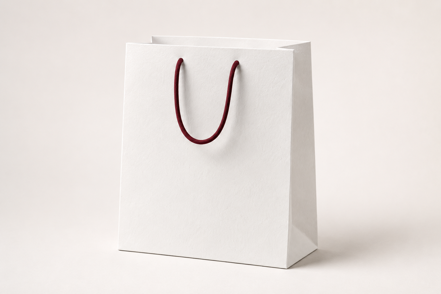 Tragetasche aus weißem Kraftpapier 210 g/m²