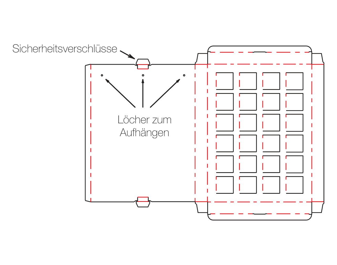 Stanzkontur Adventskalender Hochformat – 24 Felder